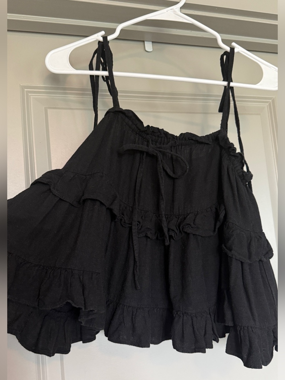 Black Ruffled Tank Top - Picture 8 of 8